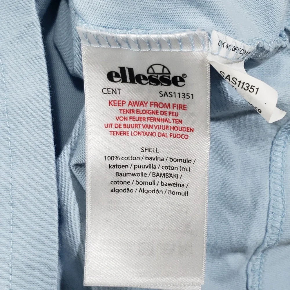 Ellesse T-Shirt‎ Womens Large Light Blue Embroidered Logo Cotton SAS11351 Casual